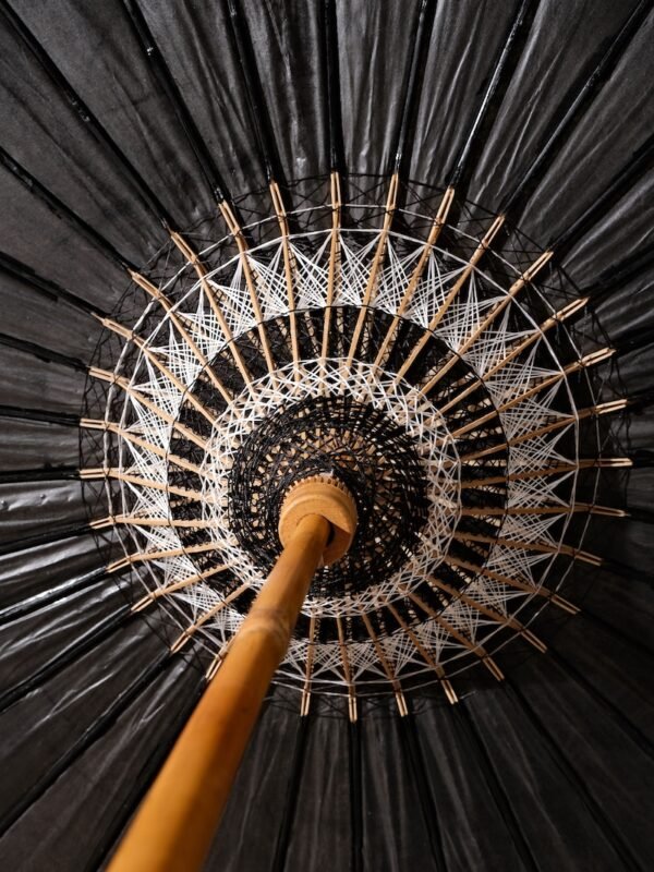 Black Calligraphy Oil - paper Umbrella: A Blend of Tradition and Creativity - immagine 6