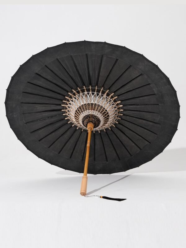 Black Calligraphy Oil - paper Umbrella: A Blend of Tradition and Creativity - immagine 2