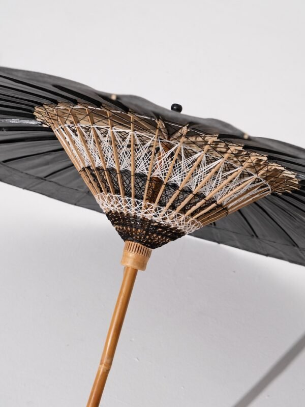 Black Calligraphy Oil - paper Umbrella: A Blend of Tradition and Creativity - immagine 3