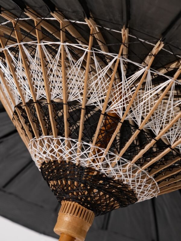 Black Calligraphy Oil - paper Umbrella: A Blend of Tradition and Creativity - immagine 8